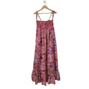 Liberty of London Target Collab Maxi Dress Paisley Floral Pink Cream NWOT Medium
